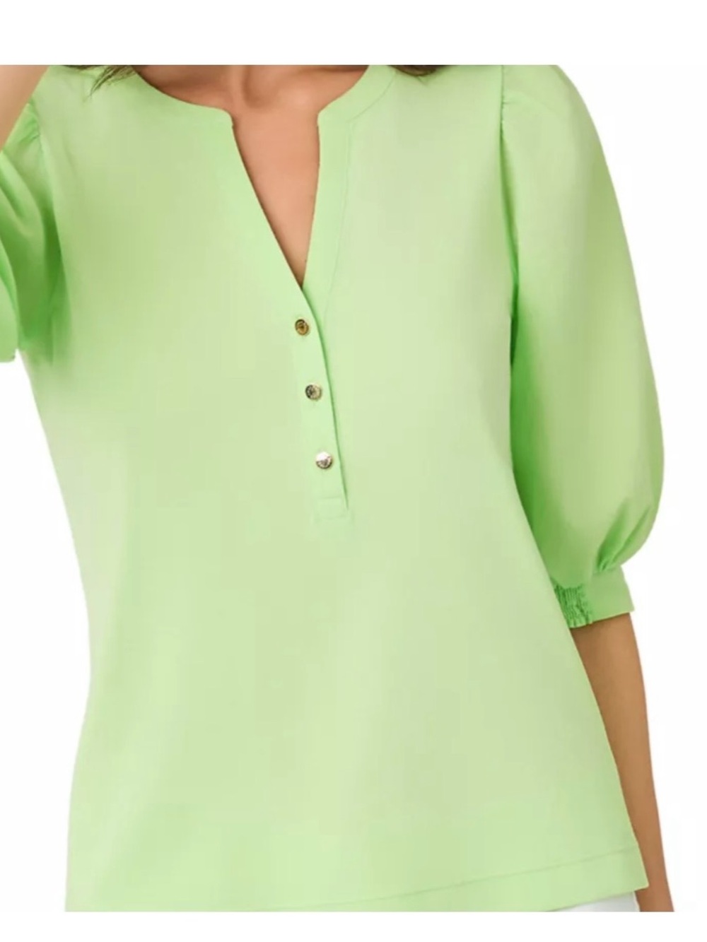 NWT LILLY PULITZER RONSON TOP MEDIUM PISTACHIO GREEN - Picture 3 of 6